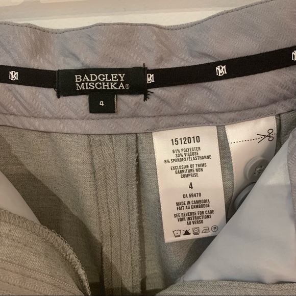 Badgley Mischika Light Grey Slim Leg Dress/Work Pants - Picture 7 of 7